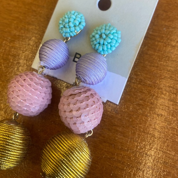 BP Nordstrom Multi color round sequin beaded texture drop round ball earrings - Picture 5 of 5